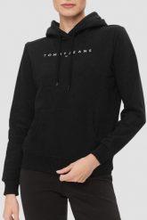 TOMMY JEANS Czarna damska bluza, Rozmiar S. Czarne bluzy sportowe Tommy Jeans, s, bez wzorów, z jeansu, z kapturem. W wyprzedaży za 299.99 zł.