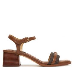 Sandały MICHAEL Michael Kors. Brązowe sandały MICHAEL Michael Kors, bez wzorów, bez obcasa, na słupku, bez zapięcia. Za 629.99 zł.
