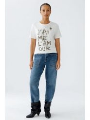 Oui Koszulka w kolorze białym rozmiar: 38. Białe bluzki Oui, bez wzorów, z bawełny, bez kołnierzyka, bez ramiączek. Za 82.99 zł.