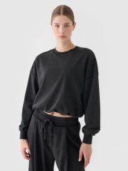 4F Bluza dresowa nierozpinana bez kaptura damska - czarna S. Czarne bluzy 4f, s, bez wzorów, z bawełny, bez kaptura. W wyprzedaży za 79.99 zł.
