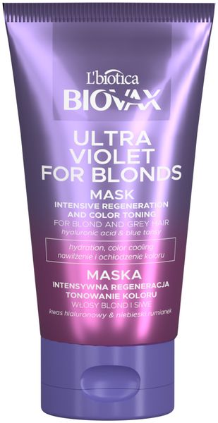BIOVAX Ultra Violet Intensywnie regenerująca maseczka tonująca do włosów blond i siwych 150 ml. Odżywki do włosów OCEANIC. Za 24.89 zł.