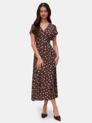 Vero Moda Sukienka letnia Elisa 10348019 Brązowy ciemny Regular Fit. Brązowe sukienki Vero Moda, na lato, s, bez wzorów, z wiskozy, bez kołnierzyka, bez ramiączek. Za 229.99 zł.