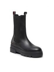 Tommy Hilfiger Sztyblety Monochromatic Chelsea Boot FW0FW06730 Czarny. Czarne botki TOMMY HILFIGER, bez wzorów, ze skóry, bez obcasa, na płaskiej podeszwie, bez zapięcia. Za 744.00 zł.