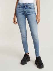 G-Star Dżinsy - Skinny fit - w kolorze błękitnym rozmiar: W26/L32. Niebieskie jeansy G-Star, l, z aplikacjami. Za 192.79 zł.