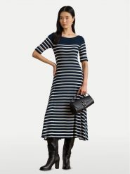 LAUREN RALPH LAUREN Sukienka codzienna 200P03739001 Granatowy Regular Fit. Niebieskie sukienki Lauren Ralph Lauren, na co dzień, xs, bez wzorów, z bawełny, bez kołnierzyka, bez ramiączek, proste. Za 769.99 zł.