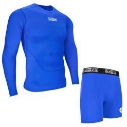 Komplet termoaktywny Keeza z długim rękawem. Niebieskie bielizna sportowa KEEZA, m, bez wzorów. Za 123.00 zł.