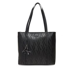 Torebka Armani Exchange. Czarne shopper Armani Exchange, bez wzorów, bez dodatków. Za 449.99 zł.