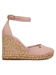 Tommy Hilfiger Espadryle Flag High Wedge Espad Closed Toe FW0FW09225 Różowy. Czerwone espadryle TOMMY HILFIGER, bez wzorów, z materiału, bez obcasa, bez zapięcia. Za 409.99 zł.