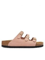 Birkenstock Klapki Florida Fresh 1031813 Różowy. Czerwone klapki Birkenstock, bez wzorów, z nubiku, bez obcasa. Za 529.99 zł.