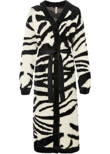 Płaszcz dzianinowy. Brązowe płaszcze bonprix, bez wzorów, z dzianiny, bez kaptura. Za 169.99 zł.