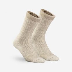 Skarpety turystyczne MH900 Mid (x2). Brązowe skarpety QUECHUA, bez wzorów, z elastanu. W wyprzedaży za 79.99 zł.