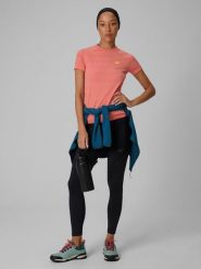 4F Legginsy trekkingowe szybkoschnące damskie - czarne M. Czarne legginsy 4f, l, bez wzorów, z materiału, długie. Za 169.99 zł.