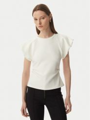 Rinascimento Bluzka CFC0128153003 Kremowy Slim Fit. Białe bluzki Rinascimento, l, bez wzorów, z wiskozy, bez kołnierzyka, bez ramiączek. Za 279.99 zł.