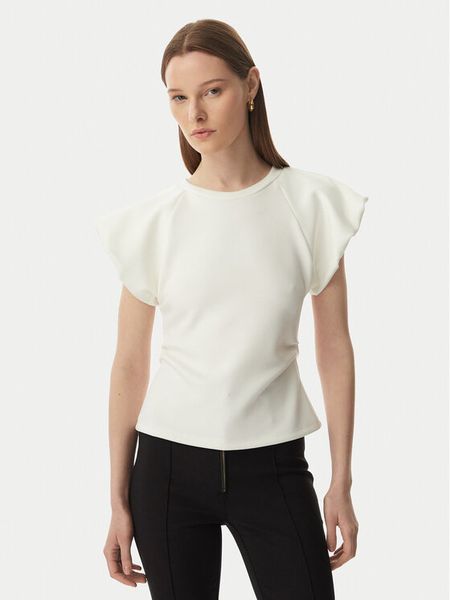 Rinascimento Bluzka CFC0128153003 Kremowy Slim Fit. Białe bluzki Rinascimento, l, bez wzorów, z syntetyku, bez kołnierzyka, bez ramiączek. Za 192.99 zł.