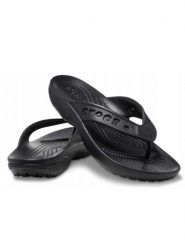 Crocs Japonki "Baya II" w kolorze czarnym rozmiar: 41/42. Czarne klapki Crocs, bez wzorów, z tworzywa sztucznego, z otwartym noskiem, bez obcasa. Za 101.23 zł.