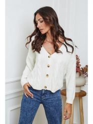 So Cachemire Kardigan "Laem" w kolorze kremowym rozmiar: L. Brązowe kardigany So Cachemire, l, bez wzorów, z kaszmiru. Za 192.33 zł.