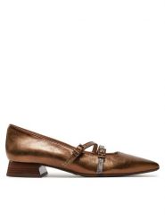 Hispanitas Baleriny Menorca-I24 BHI243567 Złoty. Żółte baleriny Hispanitas, bez wzorów, z lakierowanej skóry, bez obcasa. Za 449.99 zł.