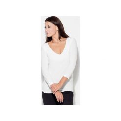 Bluzka K080 Ecru. Brązowe bluzki Katrus, s, bez wzorów, bez kołnierzyka, bez ramiączek. Za 79.00 zł.