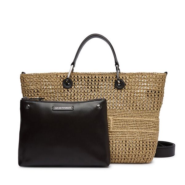 Torebka Emporio Armani. Brązowe shopper Emporio Armani, bez wzorów, bez dodatków. Za 1,696.99 zł.
