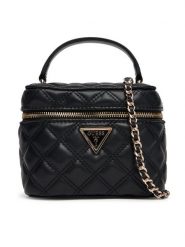 Guess Torebka Giully II Mini HWQG96 73770 Czarny. Czarne torebki klasyczne Guess, z aplikacjami, ze skóry, bez dodatków. Za 549.99 zł.