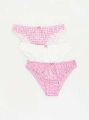 Wzorzyste majtki figi 3 pack - fioletowy. Fioletowe figi Reserved, l, bez wzorów, z bawełny. Za 59.99 zł.