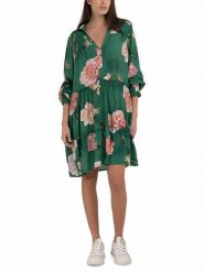 Replay Sukienka w kolorze zielono-jasnoróżowym rozmiar: L. Różowe sukienki Replay, l, bez wzorów, bez kołnierzyka, bez ramiączek, mini. Za 383.80 zł.