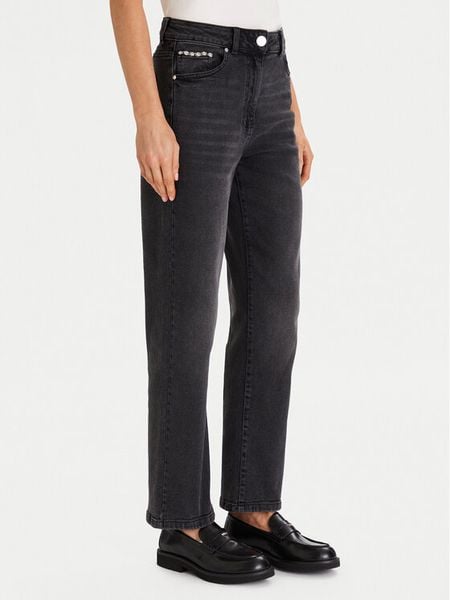 Morgan Jeansy 252-PNICE Czarny Wide Leg. Czarne jeansy Morgan, bez wzorów. Za 219.99 zł.