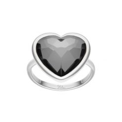 Pierścionek Icons z kryształem w kształcie serca posrebrzany. Pierścionki Lilou, posrebrzane. Za 189.00 zł.