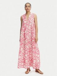 LOLA CASADEMUNT Sukienka letnia LS2616141 Różowy jasny Relaxed Fit. Czerwone sukienki LOLA CASADEMUNT, na lato, xs, bez wzorów, z bawełny, bez kołnierzyka, bez ramiączek. Za 712.99 zł.