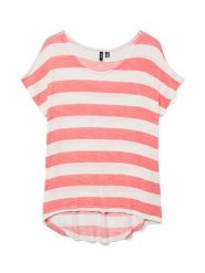 Vero Moda Koszulka w kolorze koralowo-białym rozmiar: M. Białe bluzki Vero Moda, m, bez wzorów, bez kołnierzyka, bez ramiączek. Za 83.42 zł.
