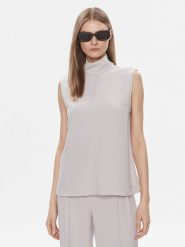 Calvin Klein Bluzka K20K206376 Szary Regular Fit. Szare bluzki Calvin Klein, bez wzorów, z syntetyku, bez kołnierzyka, bez ramiączek. Za 449.99 zł.