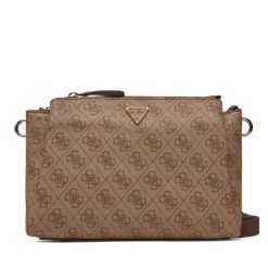 Torebka Guess. Brązowe listonoszki Guess, z aplikacjami, bez dodatków. Za 549.99 zł.