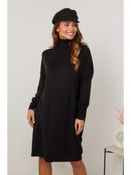 Soft Cashmere Sukienka dzianinowa w kolorze czarnym rozmiar: 38/40. Czarne sukienki Soft Cashmere, bez wzorów, z dzianiny, klasyczne, bez kołnierzyka, bez ramiączek, midi. Za 118.56 zł.