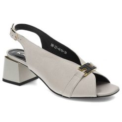 Szare Sandały Karino Eleganckie Obuwie Damskie. Szare sandały Karino, bez wzorów, ze skóry, eleganckie, bez obcasa, na obcasie, bez zapięcia. Za 379.00 zł.