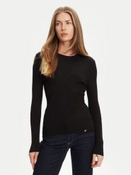 Guess Sweter W5YR08 Z0040 Czarny Slim Fit. Czarne swetry Guess, l, z aplikacjami, z syntetyku, bez ramiączek. Za 399.99 zł.