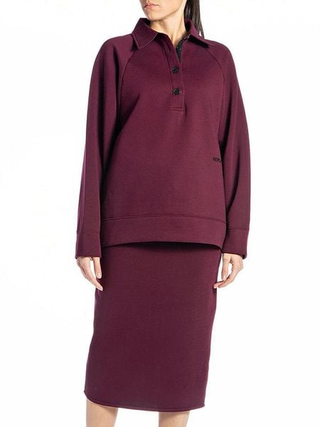 Replay Bluza w kolorze bordowym rozmiar: M. Czerwone bluzy Replay, m, bez wzorów, z bawełny, bez kaptura. Za 249.95 zł.