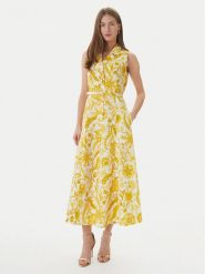 Luisa Spagnoli Sukienka letnia Piagge 542930 Żółty Regular Fit. Żółte sukienki LUISA SPAGNOLI, na lato, l, bez wzorów, z bawełny, bez kołnierzyka, bez ramiączek. Za 2,129.00 zł.