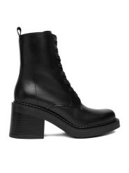 Gino Rossi Botki C-MINA-27643PE Czarny. Czarne botki Gino Rossi, bez wzorów, ze skóry, bez obcasa, na słupku, bez zapięcia. Za 379.99 zł.