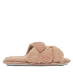 Kapcie DeeZee. Brązowe obuwie domowe DeeZee, bez wzorów, bez zapięcia. Za 59.99 zł.