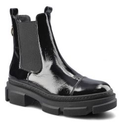 Czarne Botki Karino Damskie Stylowe Obuwie. Czarne botki Karino, bez wzorów, z jeansu, bez obcasa, bez zapięcia. Za 379.00 zł.