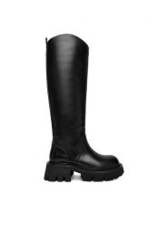 G-Star Raw Kozaki EO-GLCIE-GLC5559 Czarny. Czarne kozaki G-Star Raw, ze skóry, bez obcasa, na płaskiej podeszwie, bez zapięcia. Za 799.99 zł.