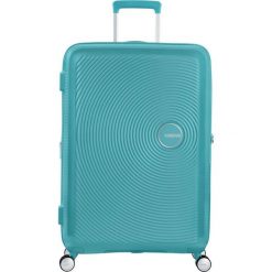 Walizka turystyczna Soundbox Spinner 77 TSA EXP 97L. Niebieskie walizki American Tourister, bez wzorów. W wyprzedaży za 782.60 zł.