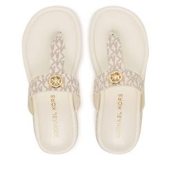 Japonki MICHAEL Michael Kors. Białe klapki MICHAEL Michael Kors, bez wzorów, bez obcasa. Za 479.99 zł.