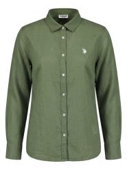 U.S. Polo Assn. Koszula - Regular fit - w kolorze oliwkowym rozmiar: XL. Brązowe koszule U.S. Polo Assn., s, bez wzorów, z bawełny, bez kołnierzyka, bez ramiączek. Za 198.45 zł.