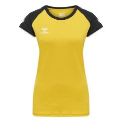 Koszulka damska Hummel hmlhmlCORE volley stretch. Żółte bluzki Hummel, xs, bez wzorów, sportowe, bez kołnierzyka, bez ramiączek. Za 185.50 zł.