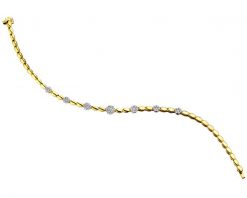 Bransoletka z żółtego złota z brylantami - 18 cm - 0,63 ct - próba 585. Żółte bransoletki Apart, z brylantem, złote. Za 13,590.00 zł.