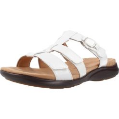 Sandały CLARKS 26185967C Biały. Białe sandały Clarks, bez wzorów, ze skóry, sportowe, bez obcasa, bez zapięcia. Za 427.99 zł.