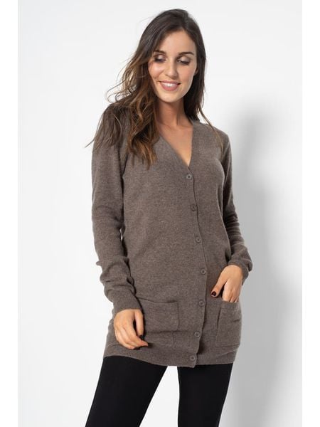 Perfect Cashmere Kaszmirowy kardigan "Pearl" w kolorze szarobrązowym rozmiar: XL. Brązowe kardigany Perfect Cashmere, xl, bez wzorów, z kaszmiru. Za 397.83 zł.