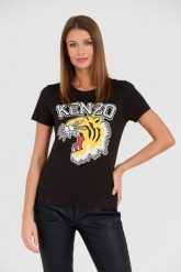 KENZO Czarny t-shirt Tiger Varsity crewneck. Czarne t-shirty Kenzo, s, bez wzorów, bez kołnierzyka, bez ramiączek. W wyprzedaży za 459.99 zł.