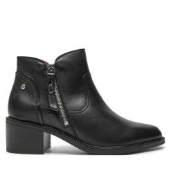 Botki Pikolinos. Czarne botki Pikolinos, bez wzorów, bez obcasa, na słupku, bez zapięcia. Za 659.99 zł.